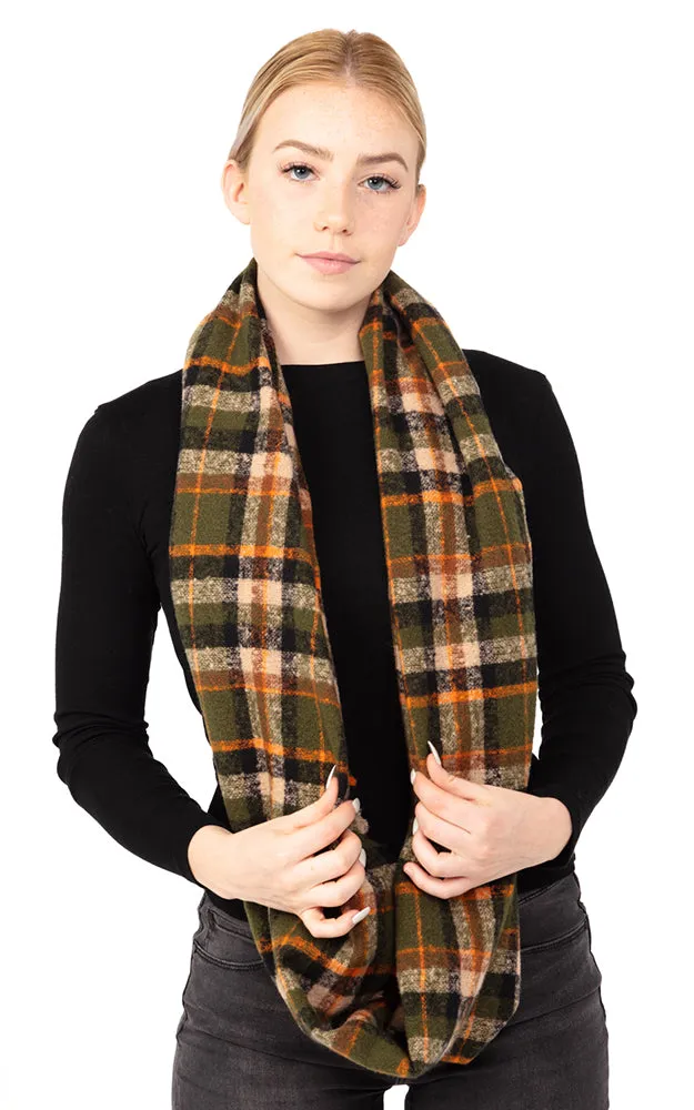 MS0142 Multi Color Tartan Plaid Infinity Scarf