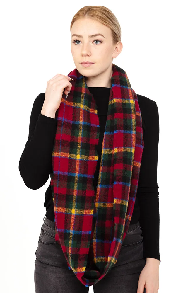 MS0142 Multi Color Tartan Plaid Infinity Scarf