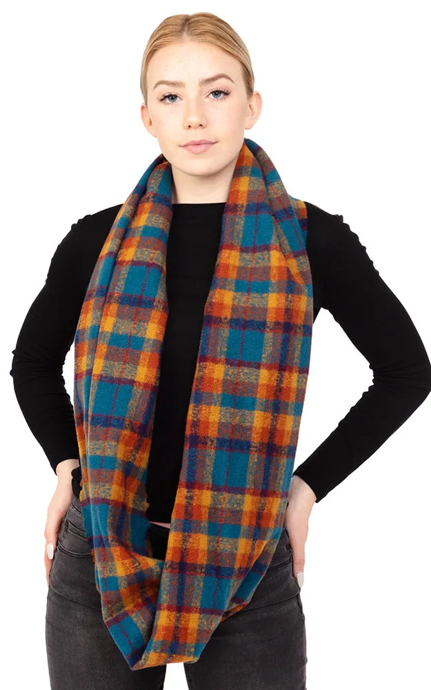 MS0142 Multi Color Tartan Plaid Infinity Scarf