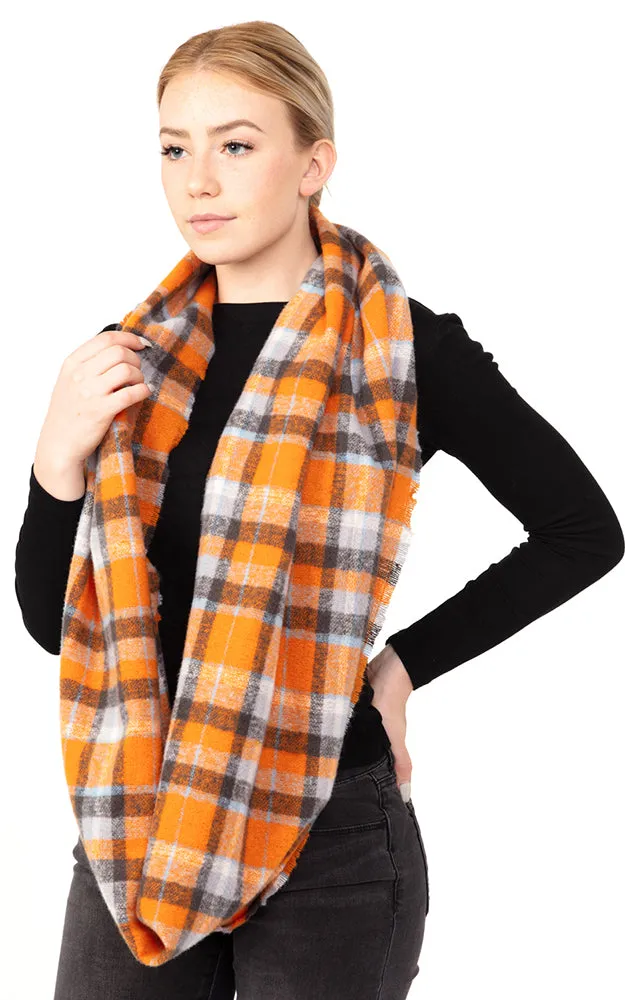 MS0142 Multi Color Tartan Plaid Infinity Scarf