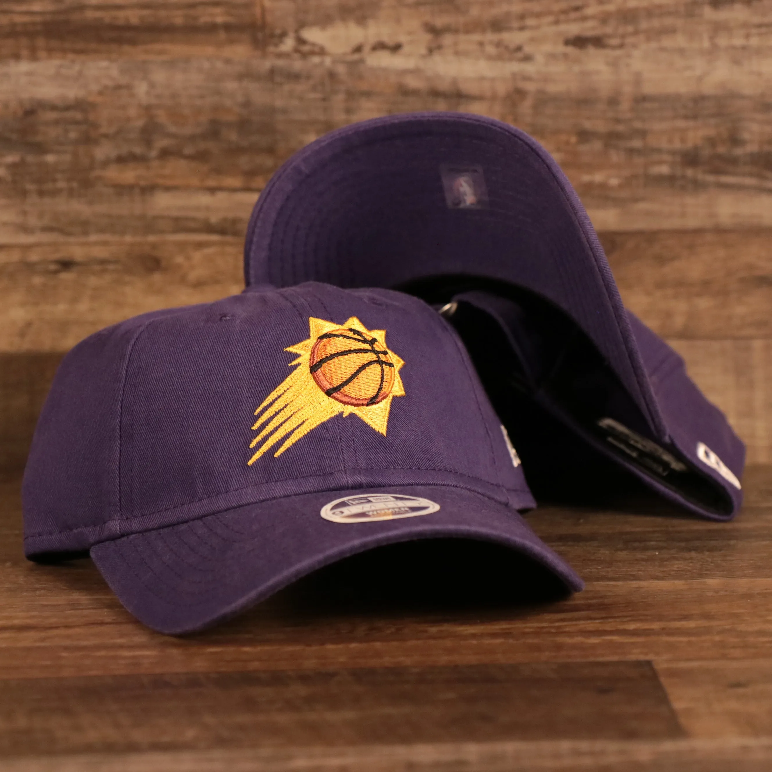 NEW ERA | PHOENIX SUNS | BASKETBALL WITH YELLOW SHINE PATCH FRONT | CORE CLASSIC | 9TWENTY WOMEN | DAD HAT | PURPLE | WOMEN OSFM