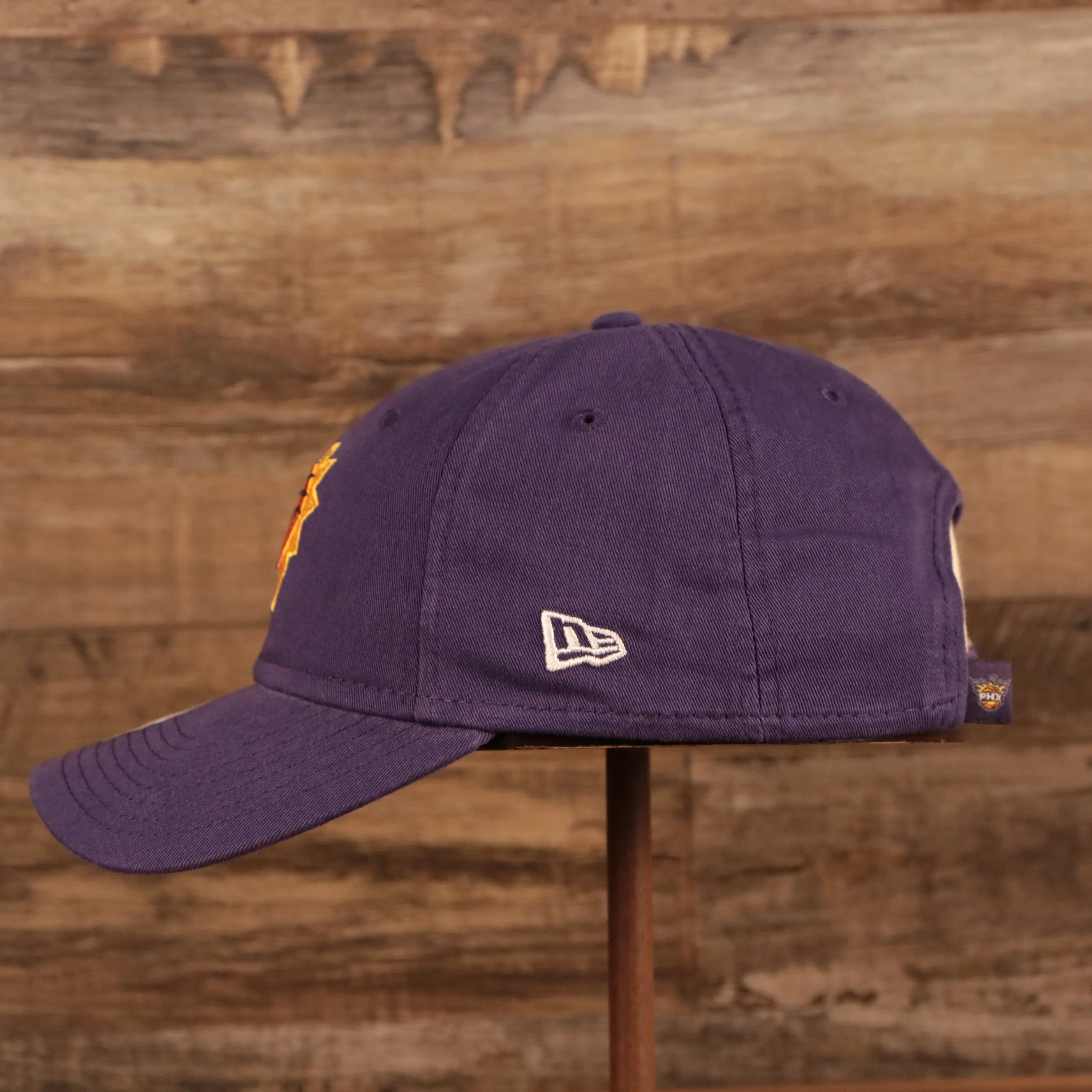 NEW ERA | PHOENIX SUNS | BASKETBALL WITH YELLOW SHINE PATCH FRONT | CORE CLASSIC | 9TWENTY WOMEN | DAD HAT | PURPLE | WOMEN OSFM