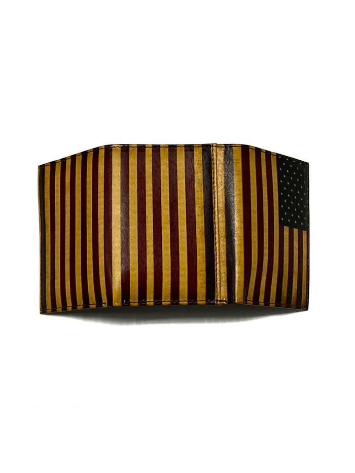 Nocona N5416597 Mens Vintage USA Flag Trifold Wallet