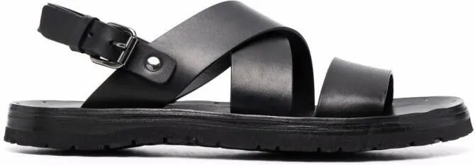 Officine Creative strap-design leather sandals Black