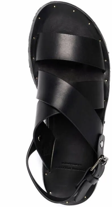 Officine Creative strap-design leather sandals Black