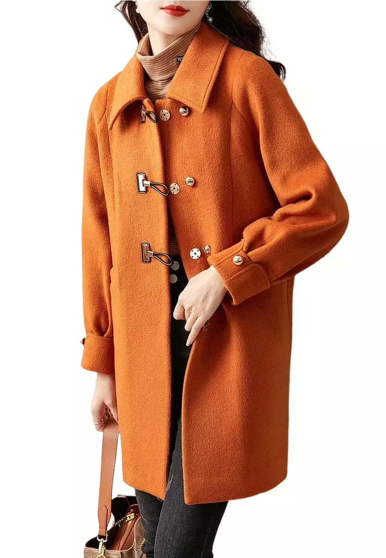 ONX.HK Elegant Wool Blend Woolen Coat