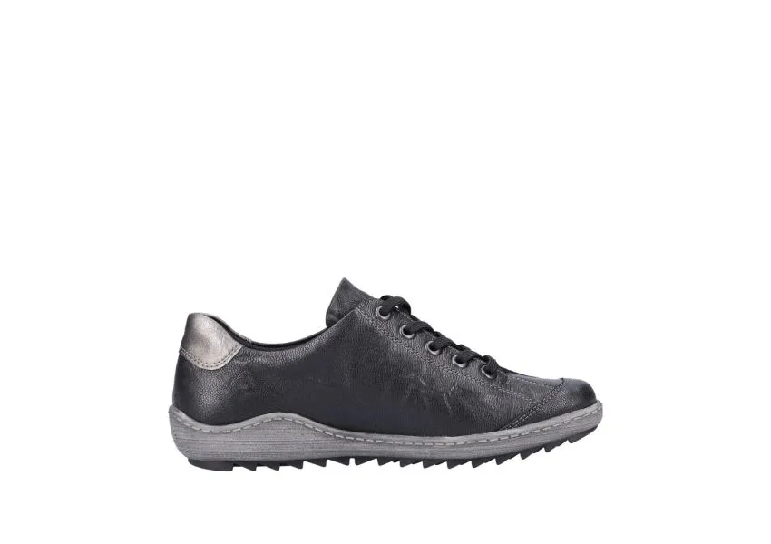 Ottawa Black Leather Lace-Up Sneaker