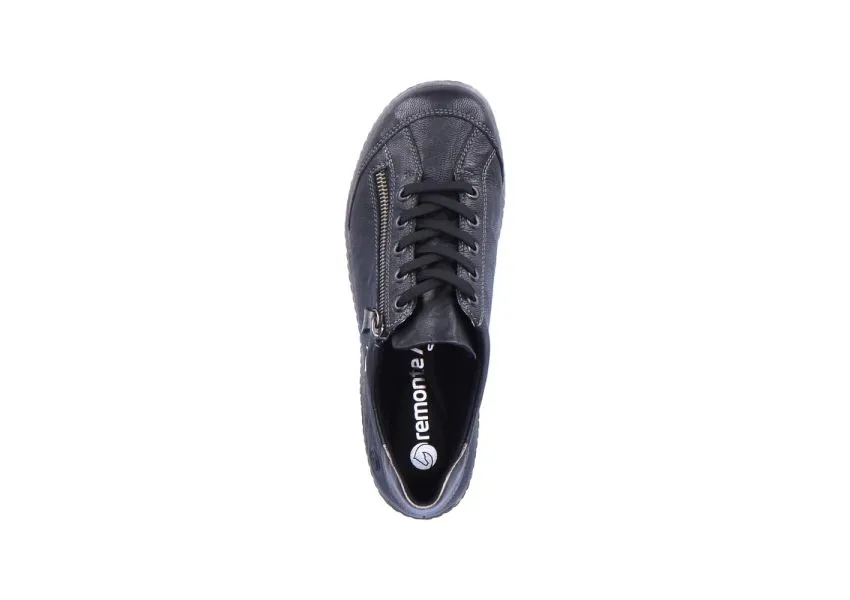 Ottawa Black Leather Lace-Up Sneaker