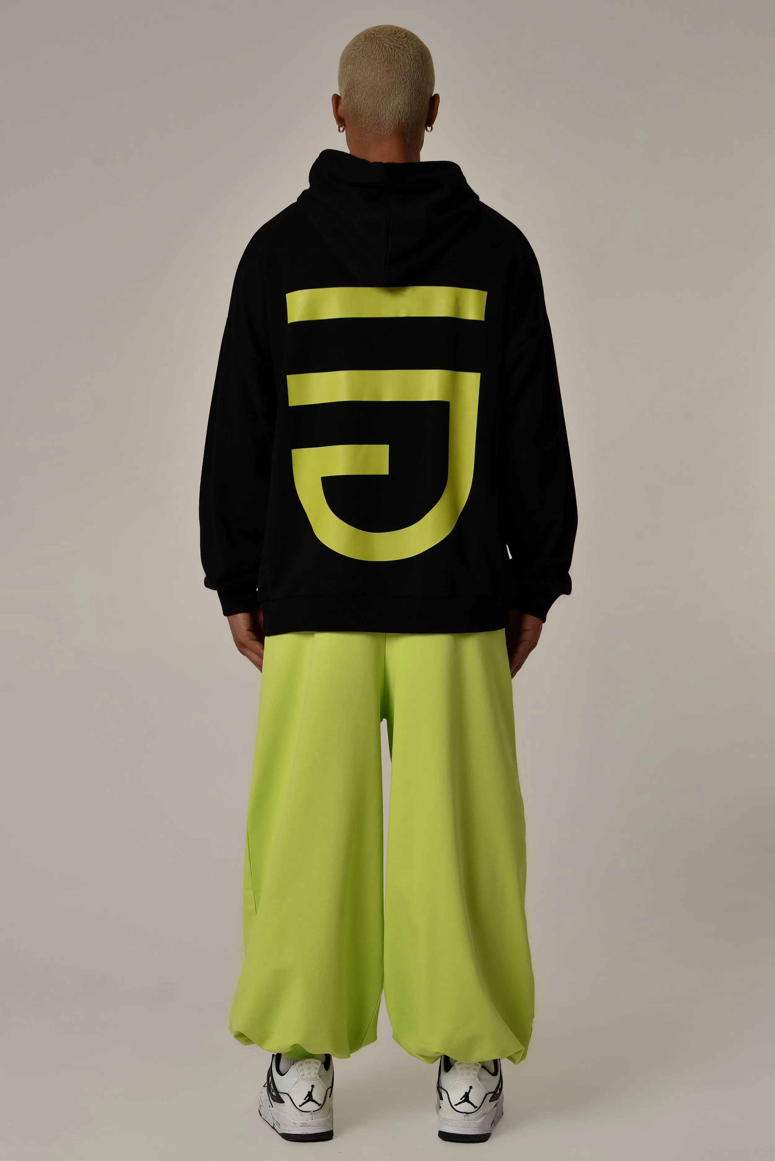 Oversize Hoodie Black Lime