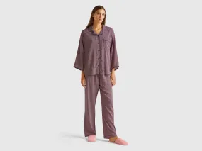 Patterned pyjamas in pure viscose - Multi-color | Benetton