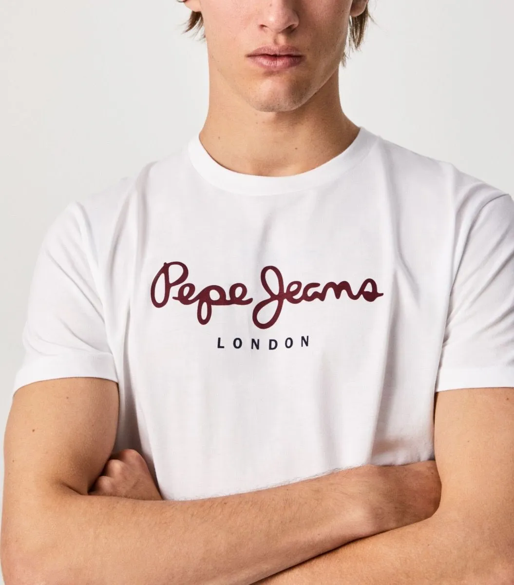 Pepe Jeans Eggo N Retro Logo T-Shirt White