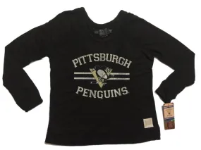 Pittsburgh Penguins Retro Brand WOMEN Black Soft Pullover Sweatshirt