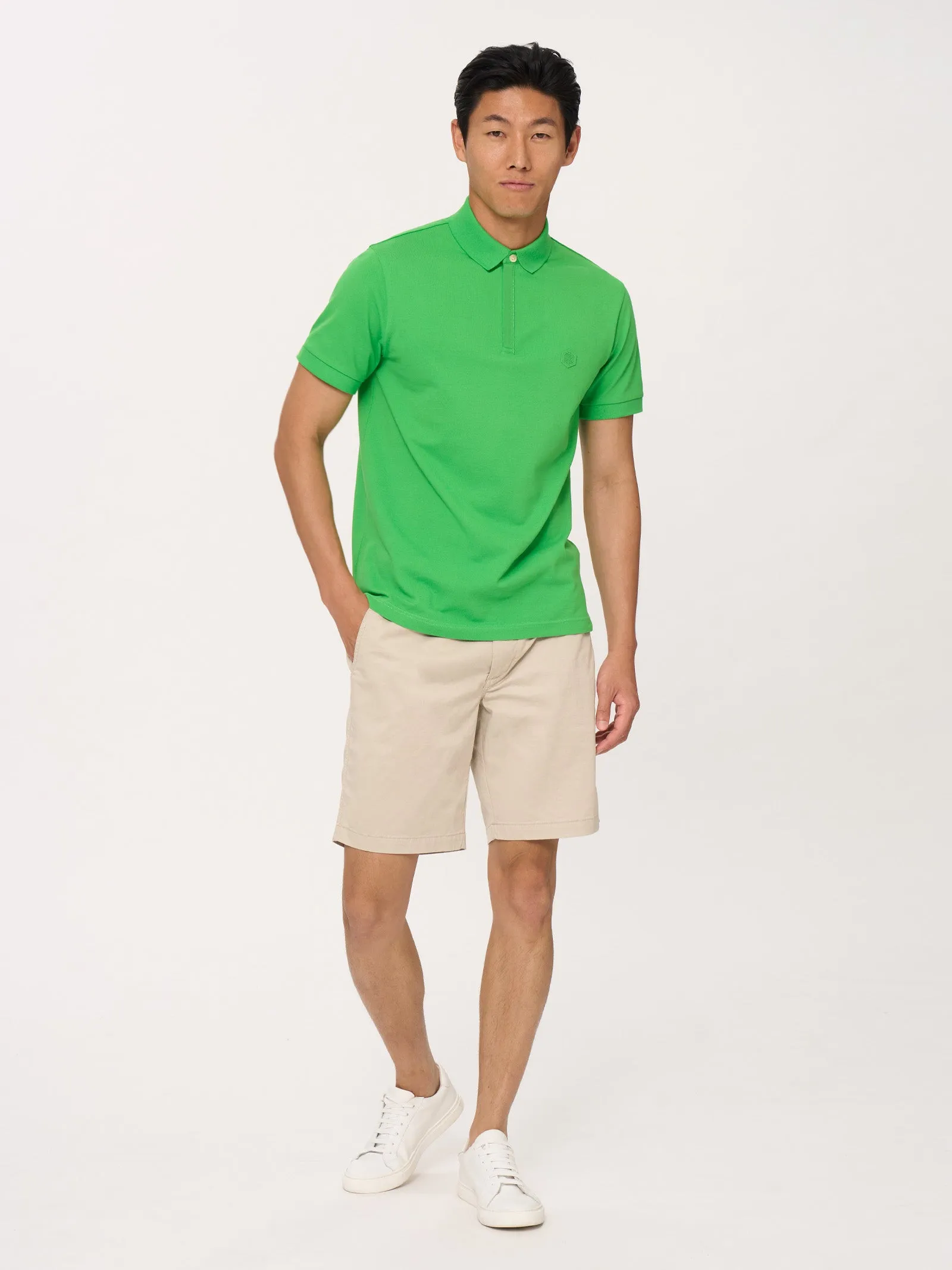 Polo in Eco Cotton Piquet Stretch - Evening Primrose