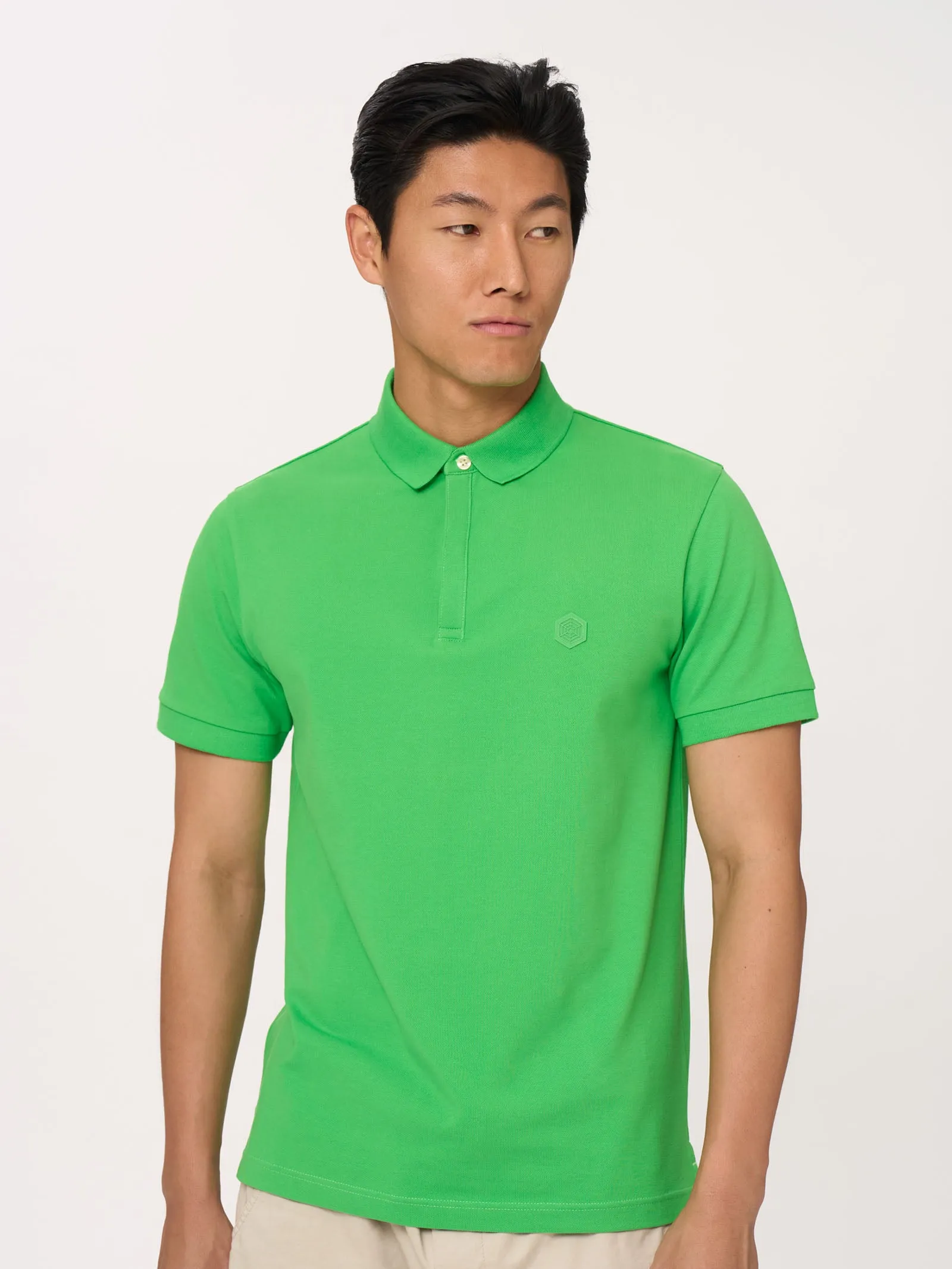 Polo in Eco Cotton Piquet Stretch - Evening Primrose