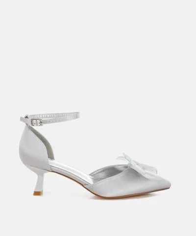 Rag & Co Cadell Bow Detail Satin Sandals