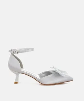 Rag & Co Cadell Bow Detail Satin Sandals