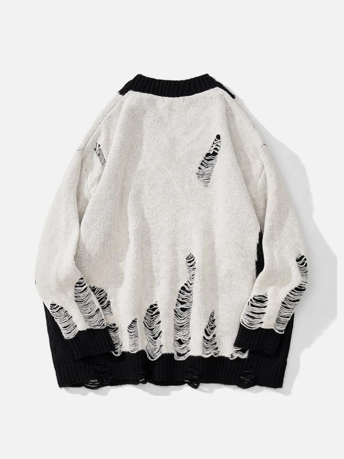 Ripped Hole Knit Sweater