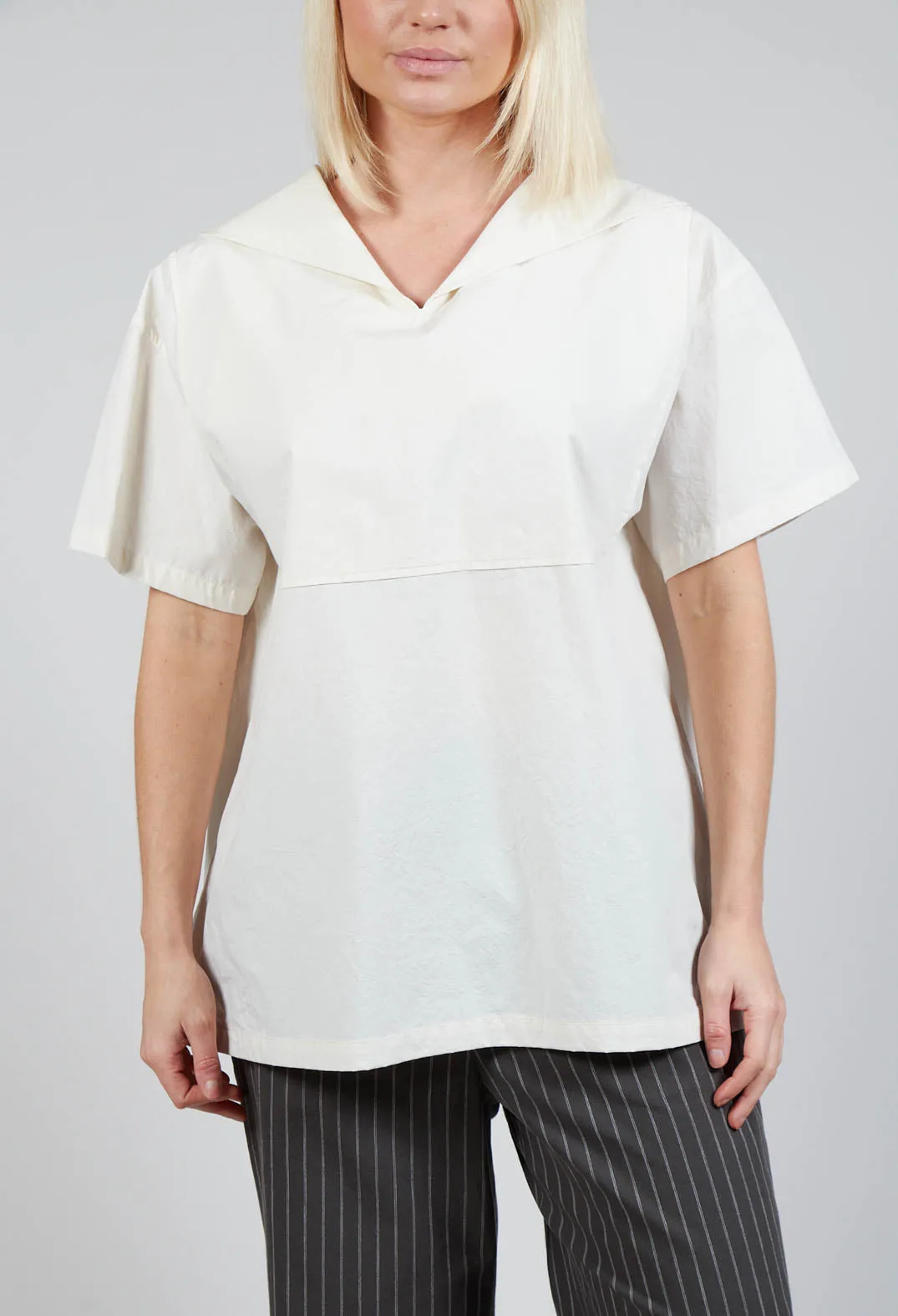 Sailor Collar Blouse in Off White