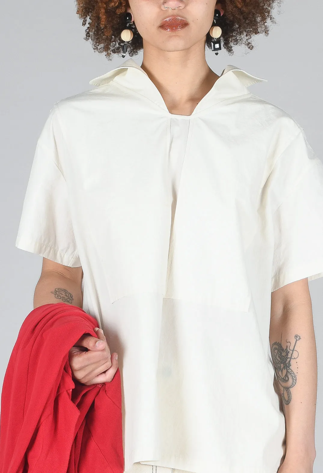 Sailor Collar Blouse in Off White