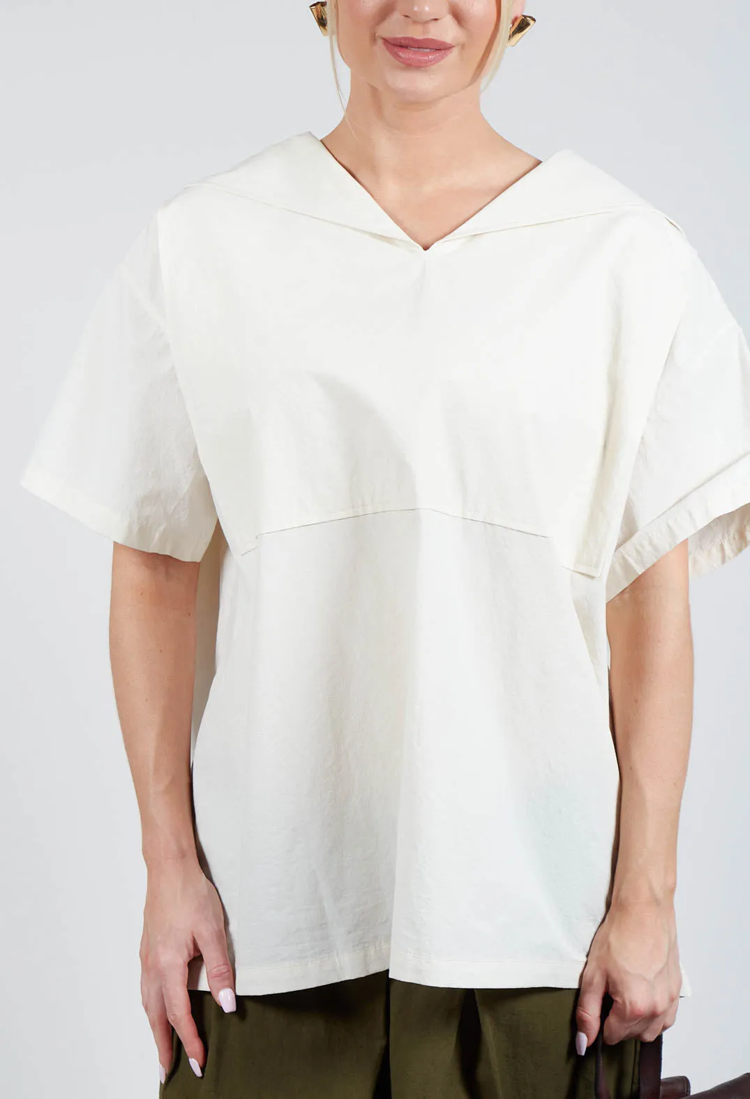 Sailor Collar Blouse in Off White