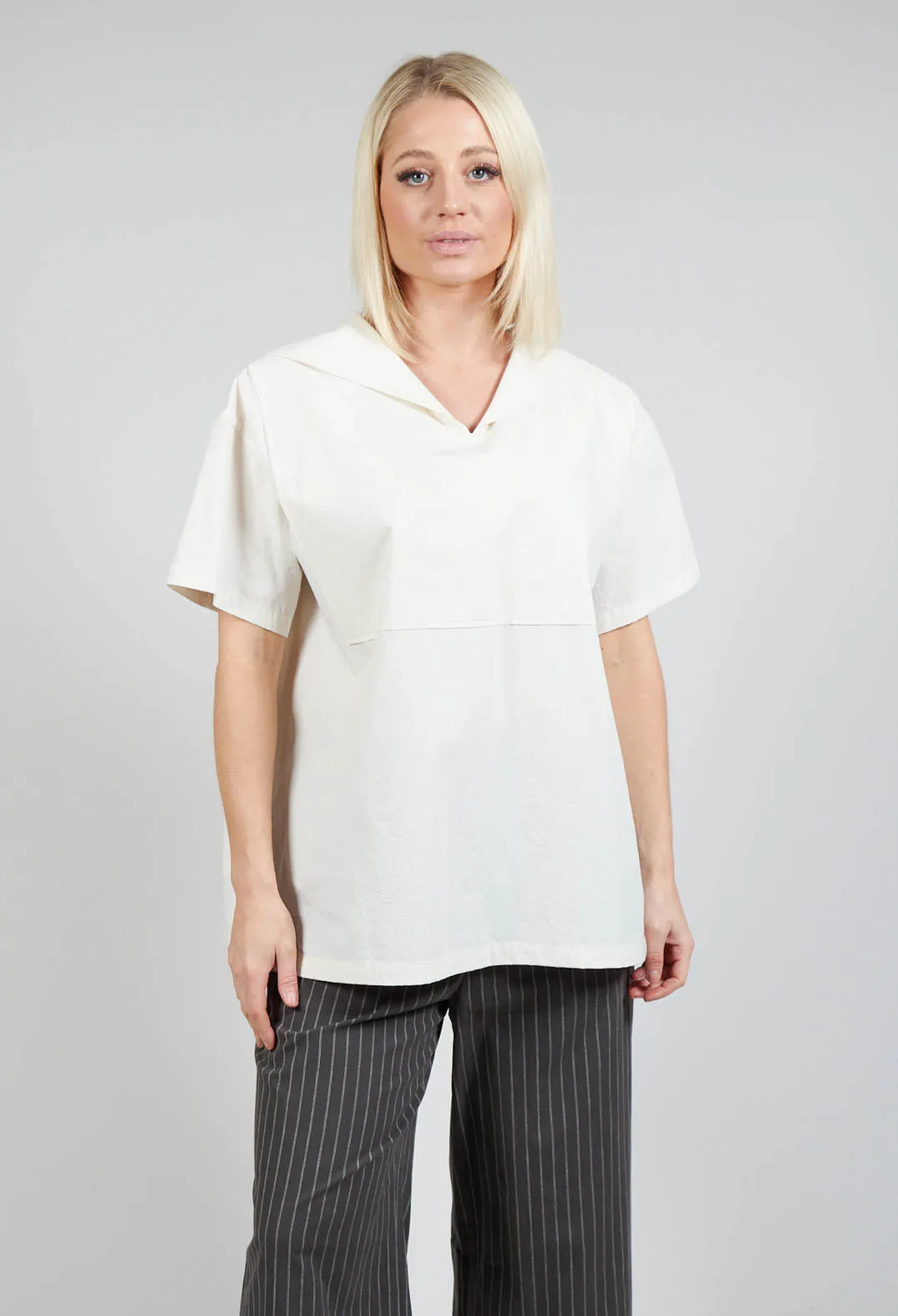 Sailor Collar Blouse in Off White