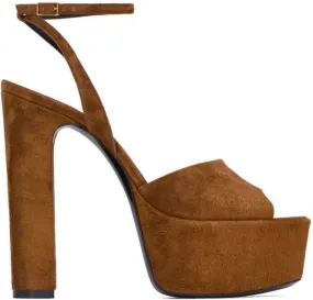 Saint Laurent 150mm Jodie platform sandals Brown