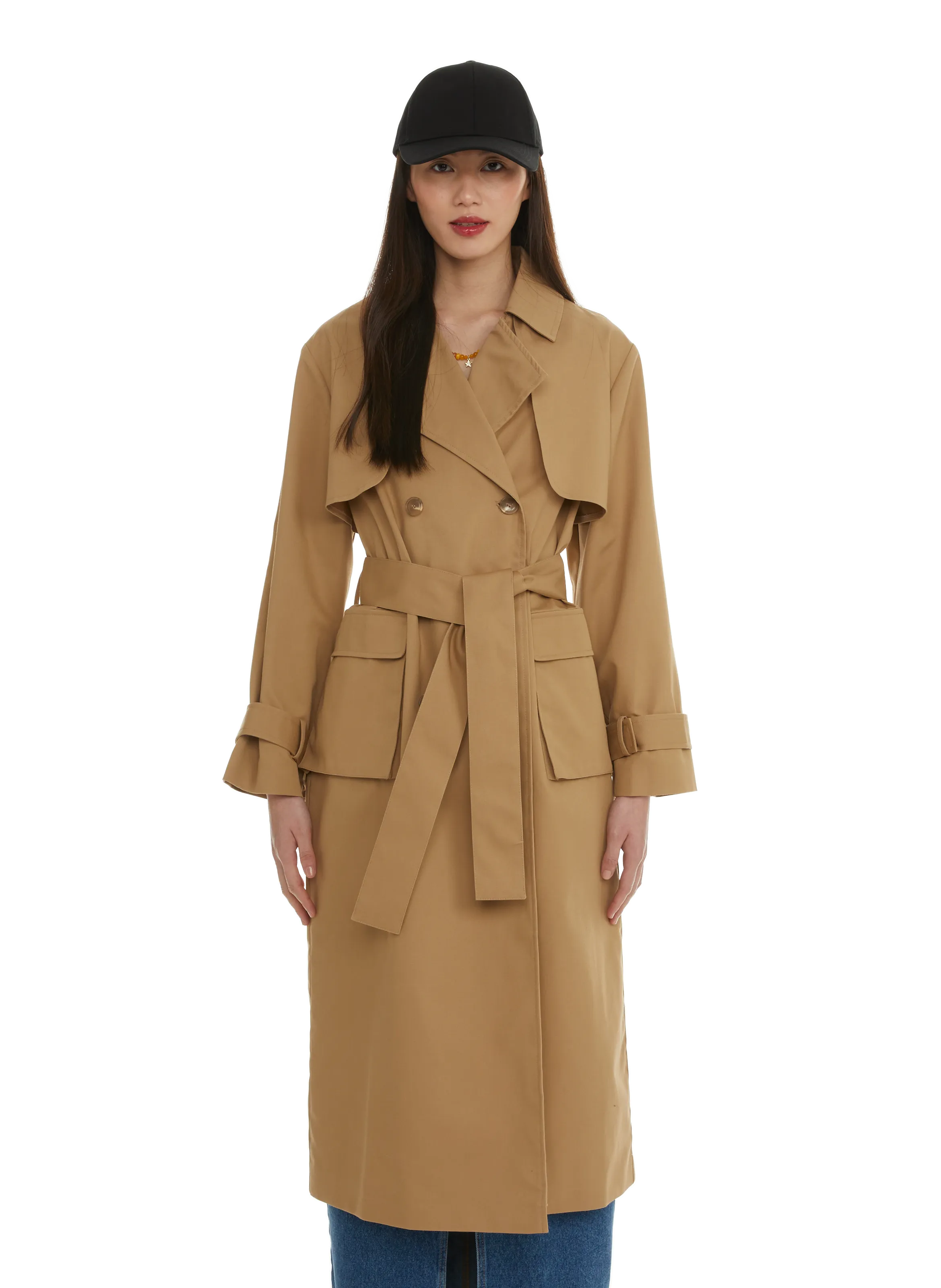 Saison 1865  Long cotton trench coat  - Beige