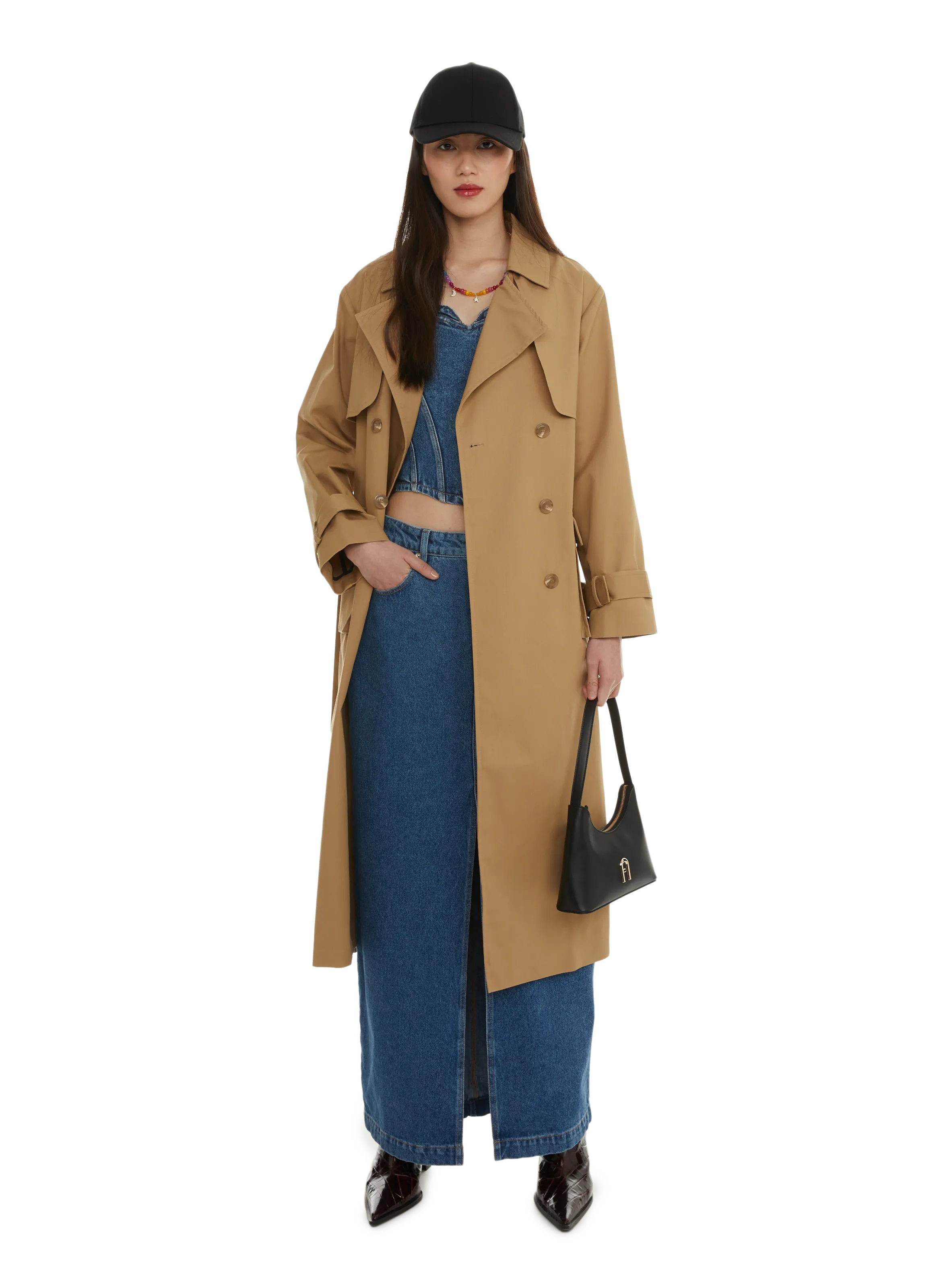 Saison 1865  Long cotton trench coat  - Beige