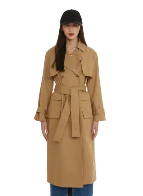 Saison 1865  Long cotton trench coat  - Beige