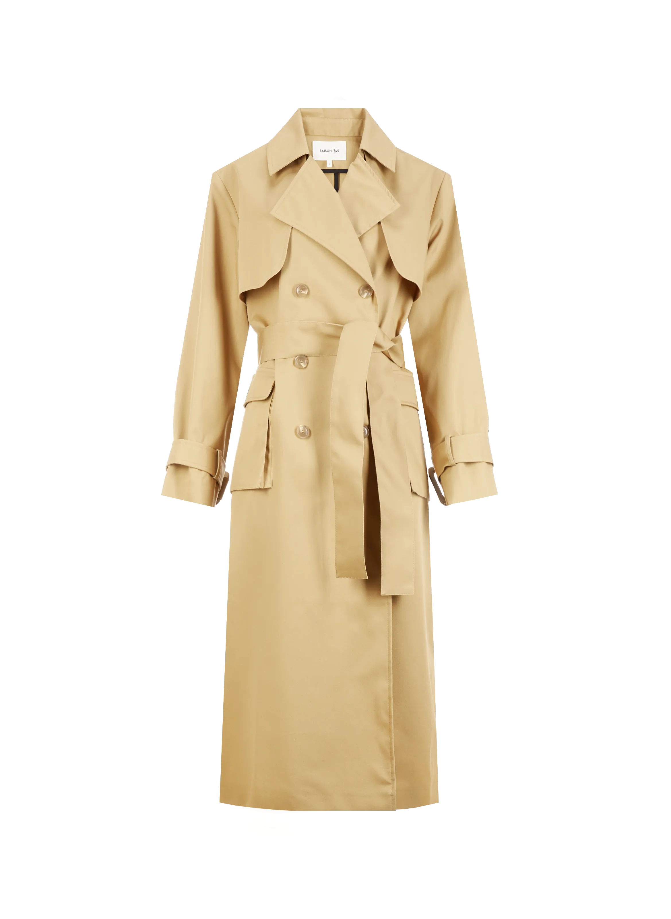 Saison 1865  Long cotton trench coat  - Beige