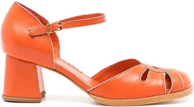 Sarah Chofakian Melaine 40mm cut-out sandals Orange