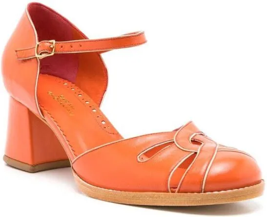 Sarah Chofakian Melaine 40mm cut-out sandals Orange