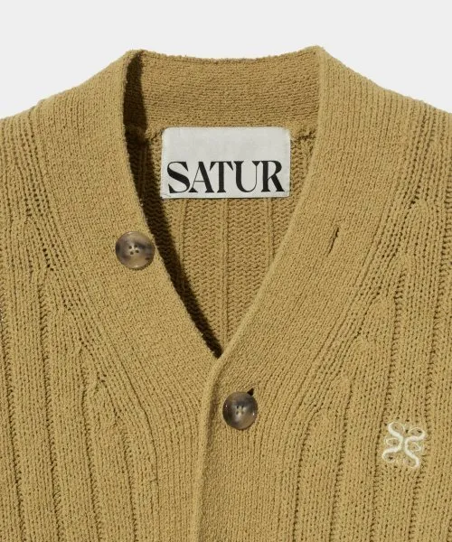 SATUR  |Unisex Street Style Plain Cotton Logo Cardigans