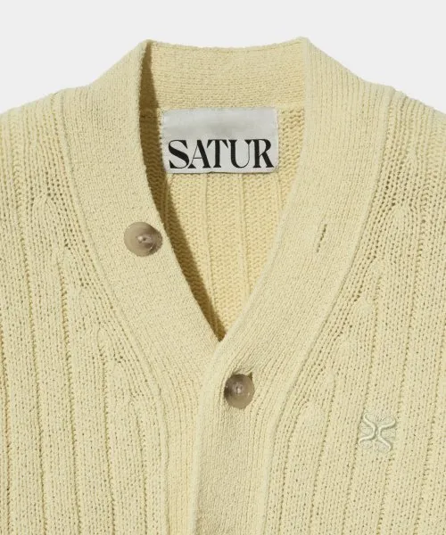 SATUR  |Unisex Street Style Plain Cotton Logo Cardigans