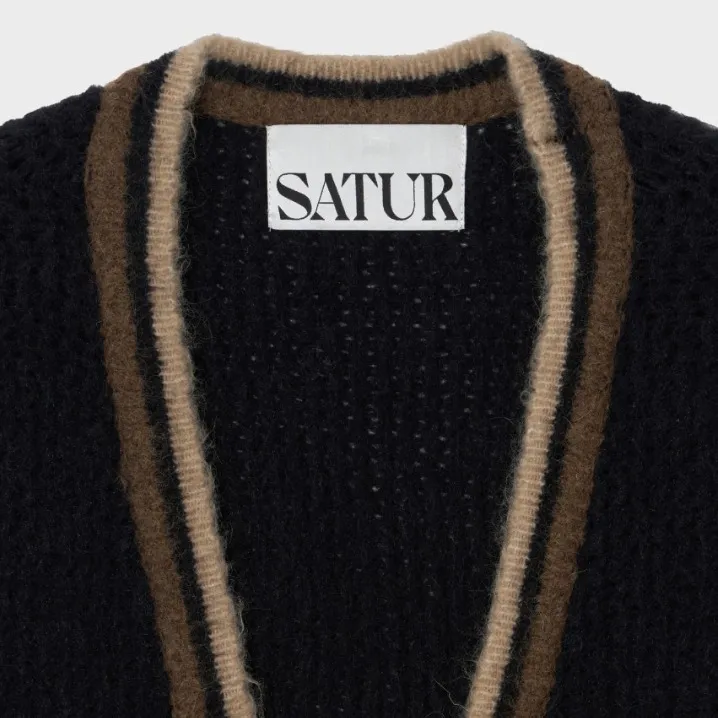 SATUR  |Unisex Street Style Plain Logo Cardigans