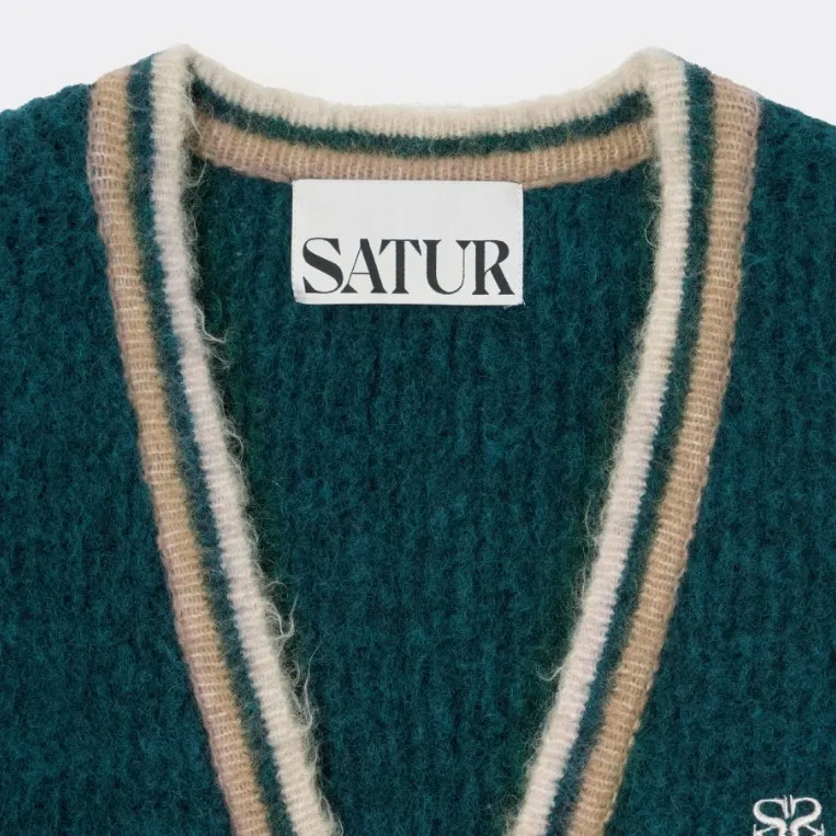 SATUR  |Unisex Street Style Plain Logo Cardigans