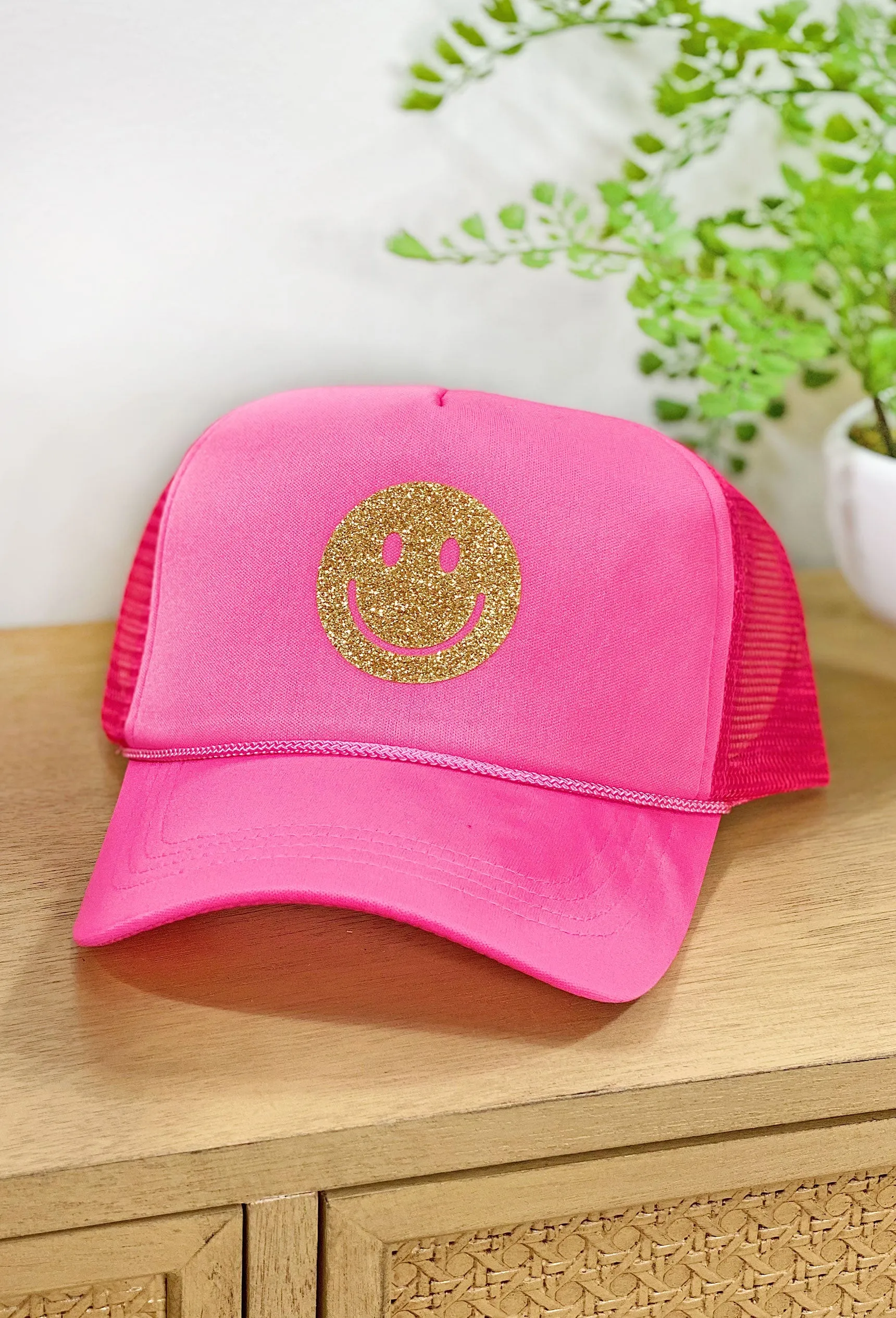 Smiles For Miles Trucker Hat in Pink