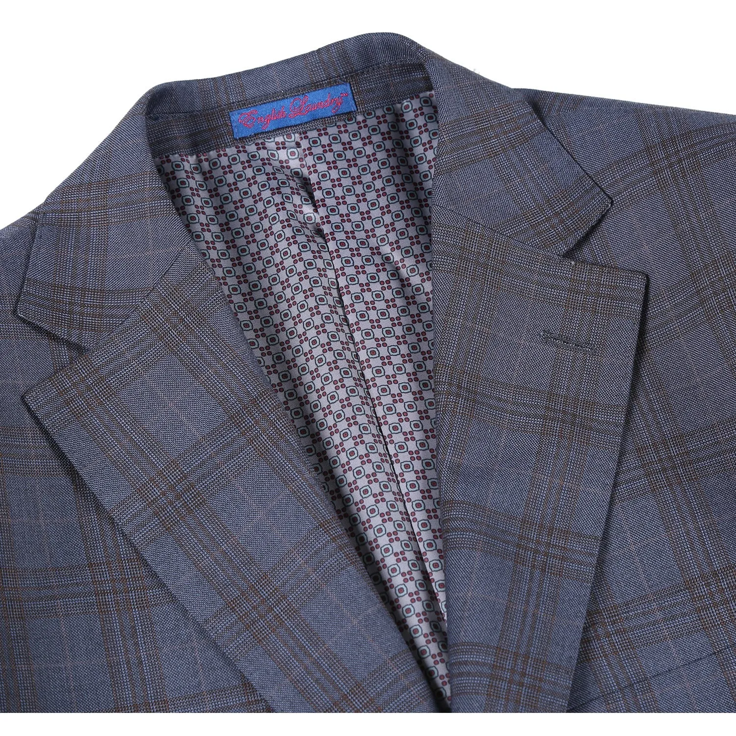 Stretch Performance Single Breasted SLIM FIT Suit in Grey and Tan Plaid (Short, Regular, and Long Available) by English Laundry