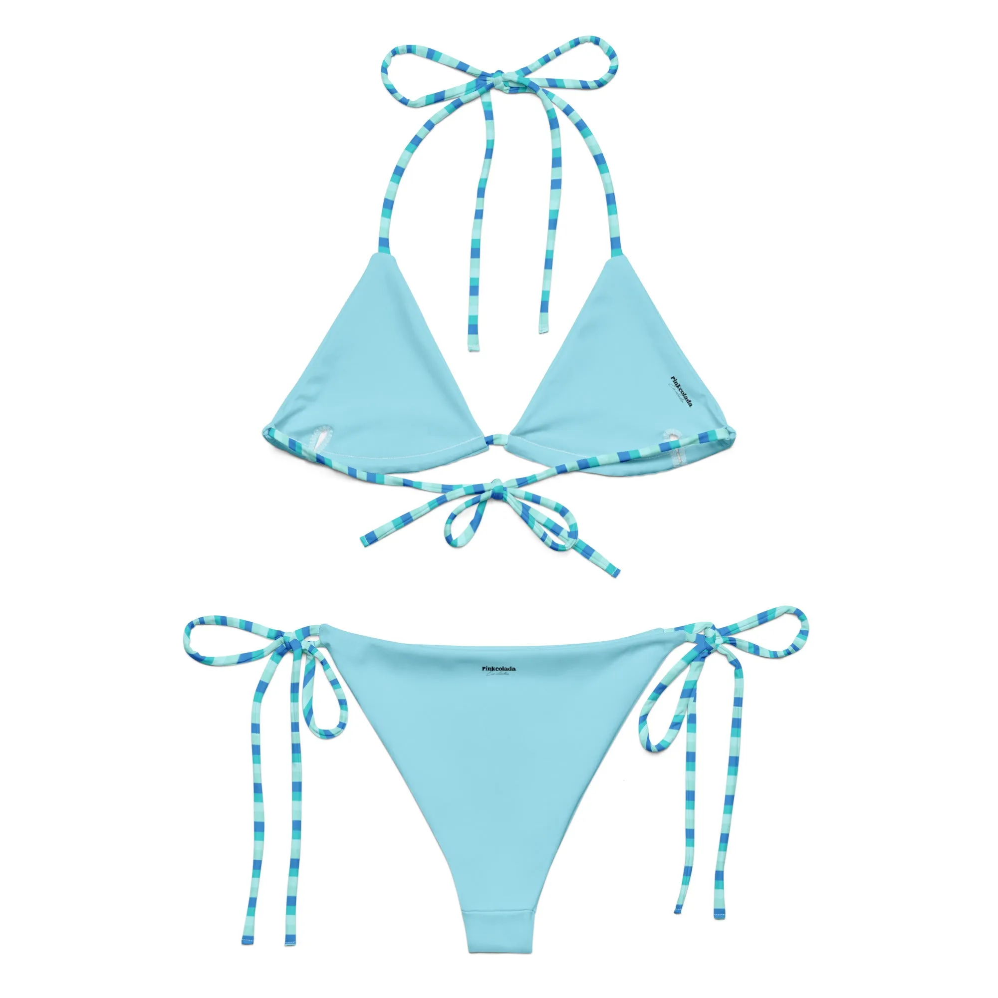 STRING BIKINI SET ECO -BLUE STRIPES