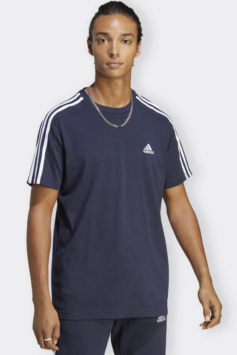 T-SHIRT ESSENTIAL JERSEY 3 STRIPES BLU