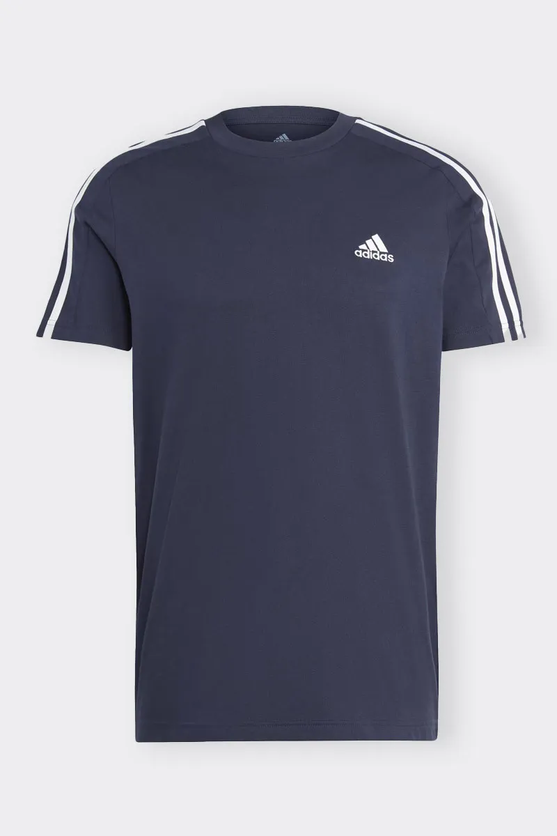 T-SHIRT ESSENTIAL JERSEY 3 STRIPES BLU