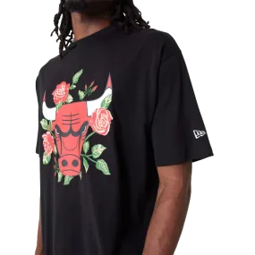 T-shirt oversize Chicago Bulls Floral Graphic Nera