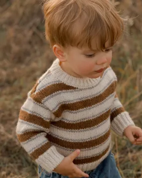 The Aspen Sweater by Rylee + Cru - Saddle Stripe - BABY