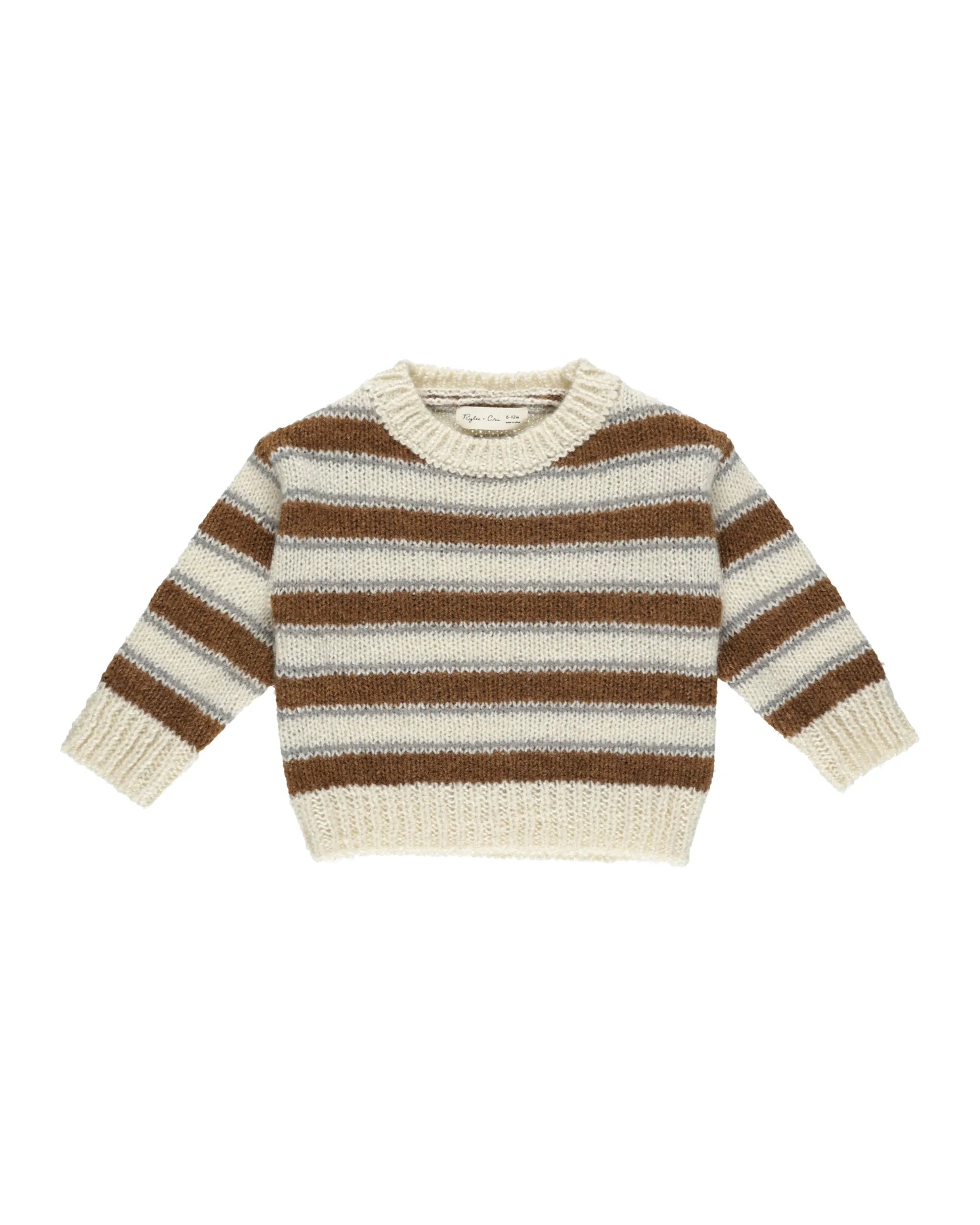 The Aspen Sweater by Rylee + Cru - Saddle Stripe - BABY