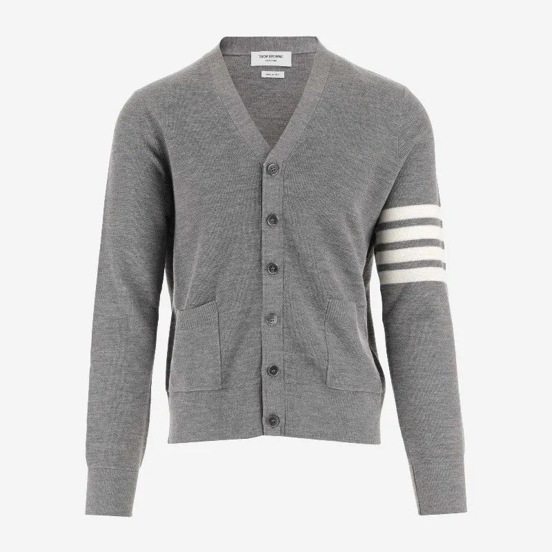 THOM BROWNE  |Stripes Street Style Plain Logo Designers Cardigans