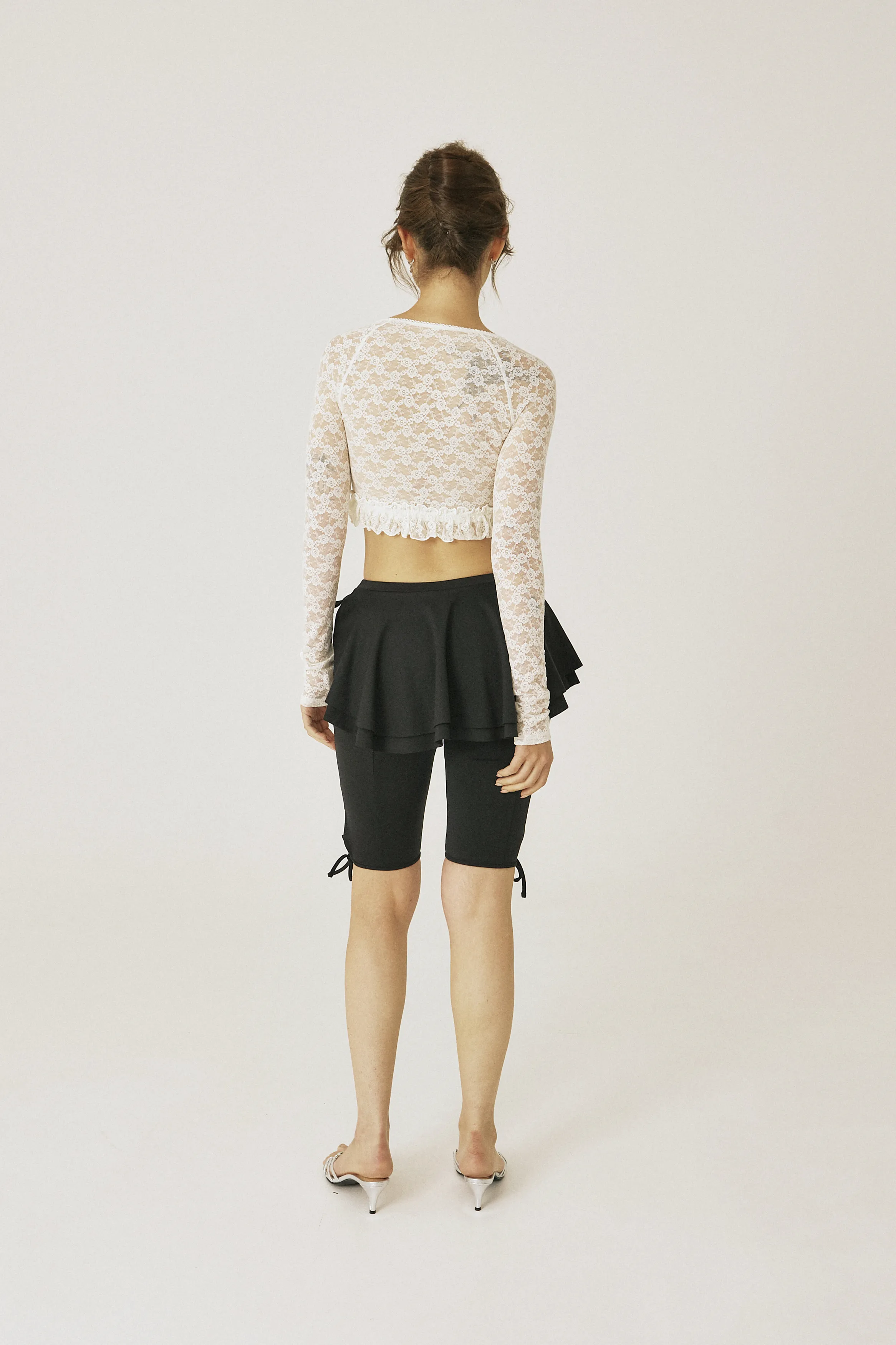 threetimes  |Casual Style Street Style Long Sleeves Lace Elegant Style