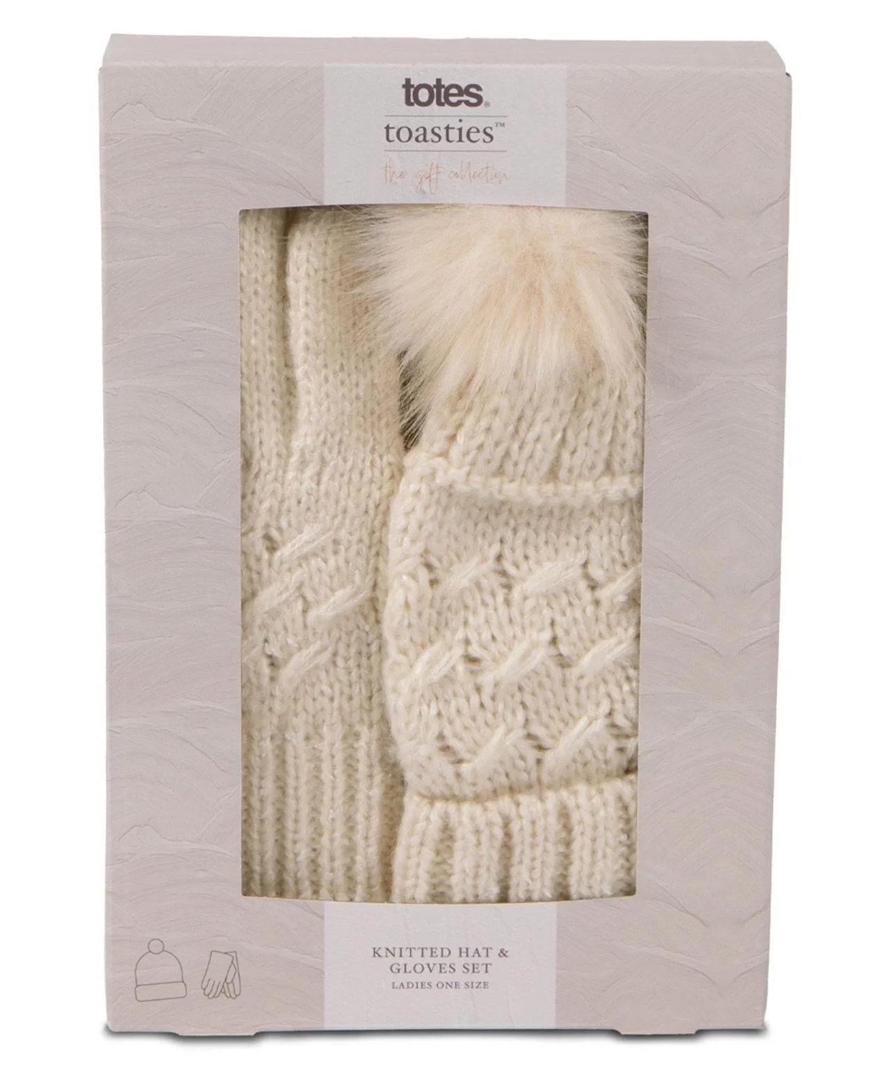 Totes Ladies Cable Hat & Glove Gift Set