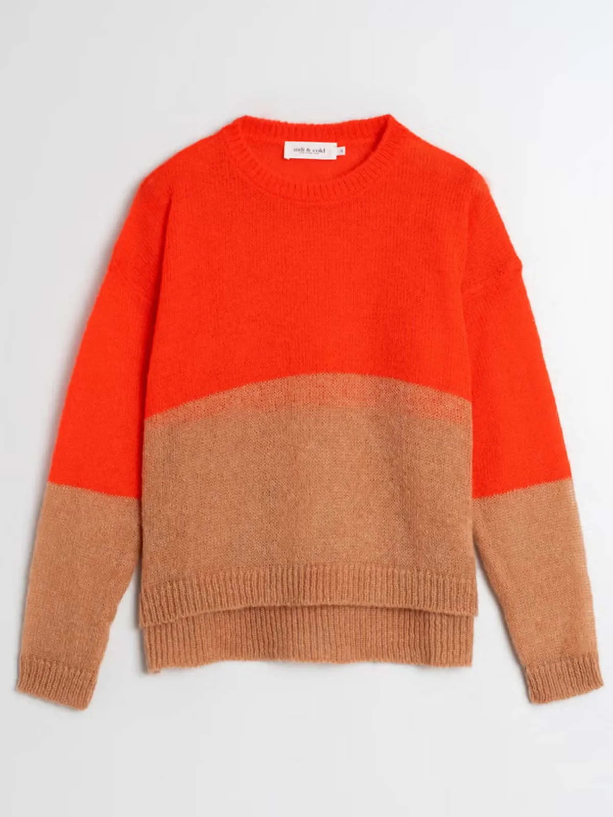 Two Tone Sweater - Coral