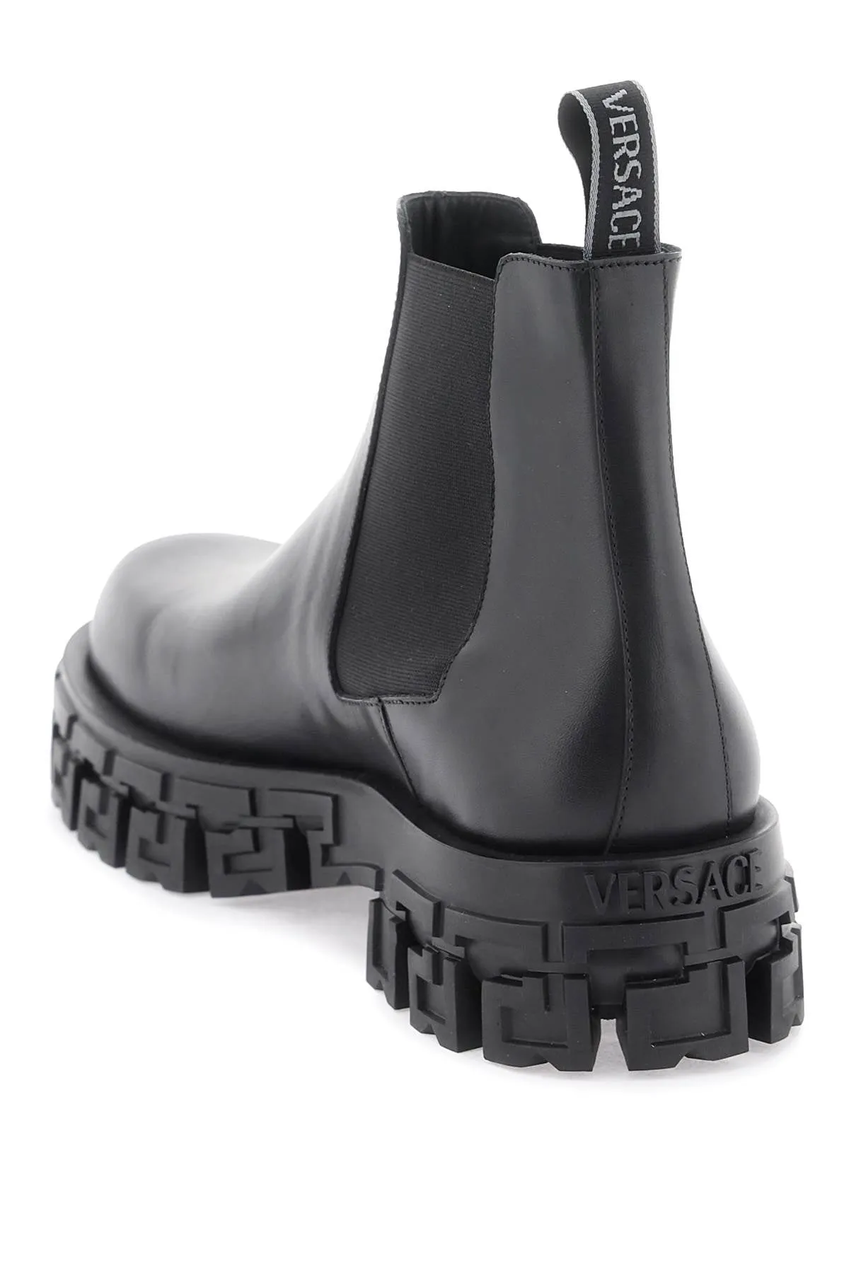 Versace 'greca portico' chelsea boots 1010563 1A05956 BLACK