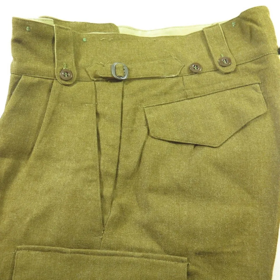 Vintage 50s Military Trouser Pants Australian Wool sz 12 36 Korean War Era Green